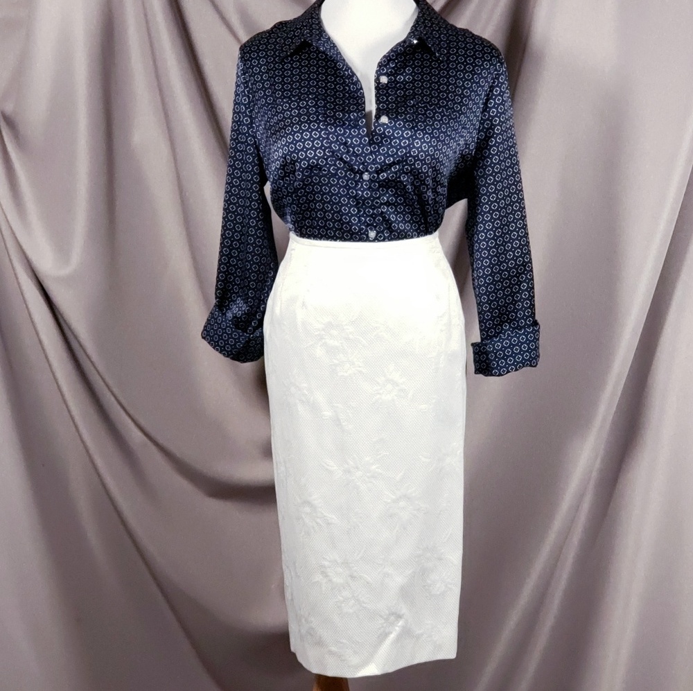 Evan Picone White Pencil Skirt NWOT